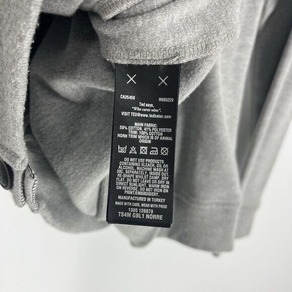 Ted Baker London Sweater Size 6 XXL Mens Berdnor Gray Shawl Collar Cardigan Knit - Picture 7 of 7